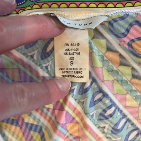 Trina Turk Peruvian, striped kimono swimsuit, cover-up dress size S - Picture 6 of 8